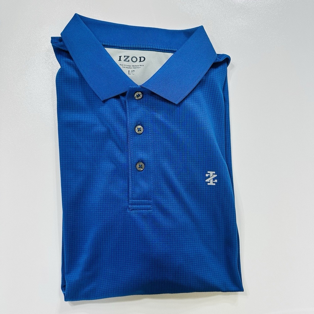 Izod Men's Golf Polo Shirt Size Large Royal‎ Blue